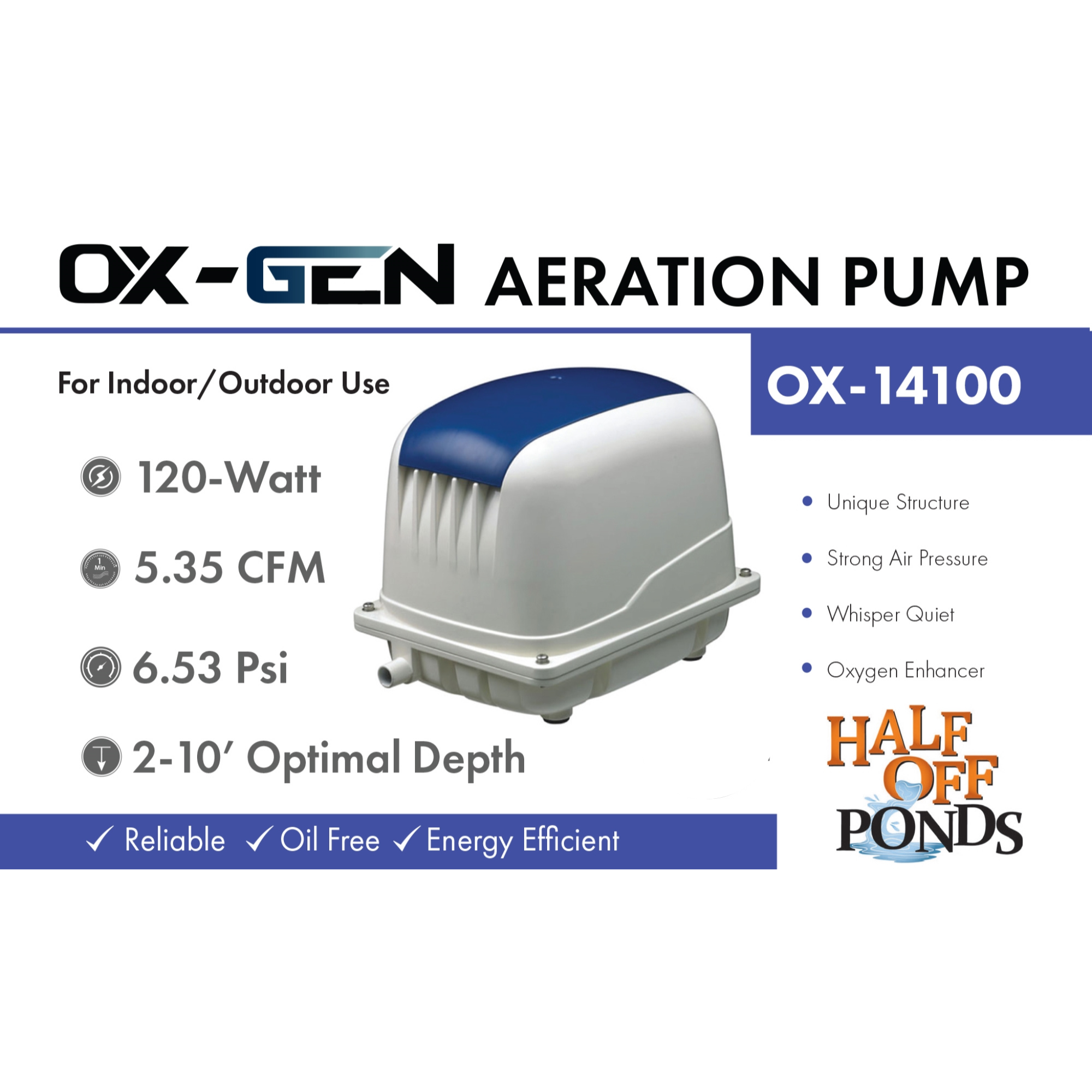 OX-Gen Series Diaphragm Aeration Kits (1.23–5.3 CFM) - Half Off Ponds